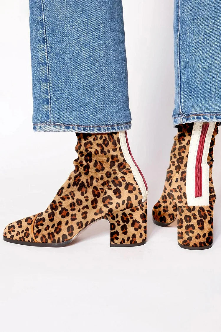 Amandine | Stylish Leopard Print Ankle Boots