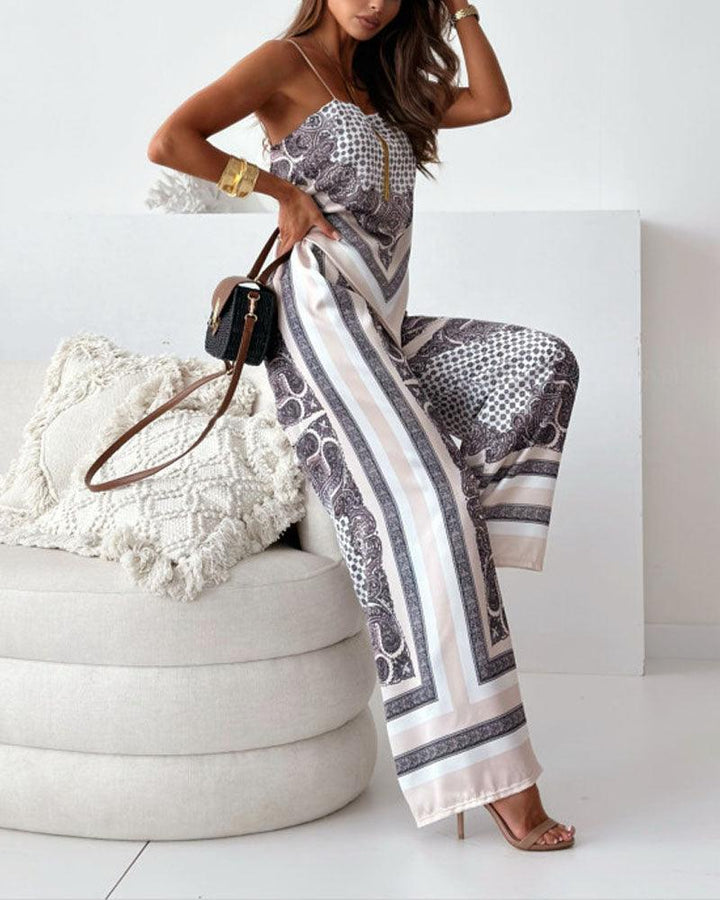 Helen | Vacation Ready Stylish Lace-Up Vest & Trousers Two-Piece Set Dress