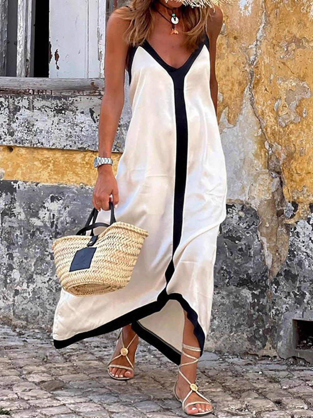 Nancy | Island Style Lavechic Colourblock Midi Dress Look