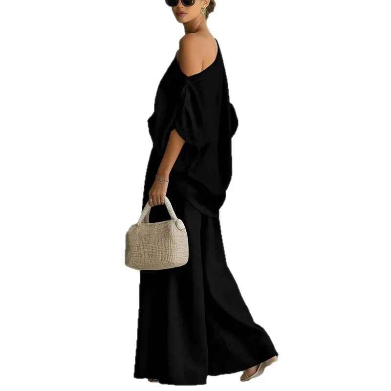 Lisa | Soft Off-Shoulder Top and Tapered Trousers Set