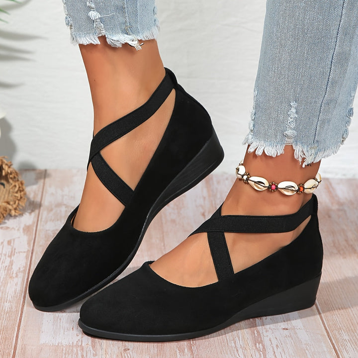 Élise® – Stylish Cross-Strap Ballerina Flats for Supreme Comfort