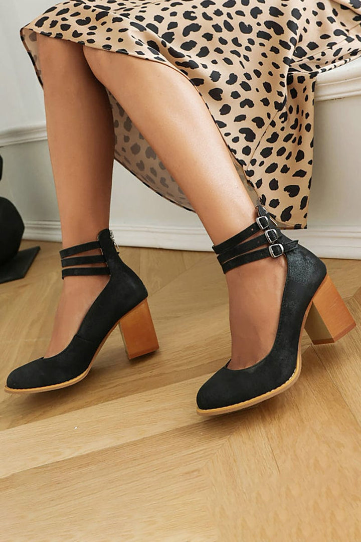Ariana | Triple-Buckle High Heels