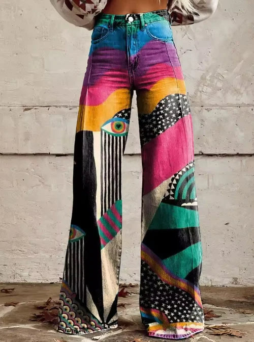 Emma - Chic Vintage Zigzag Trousers