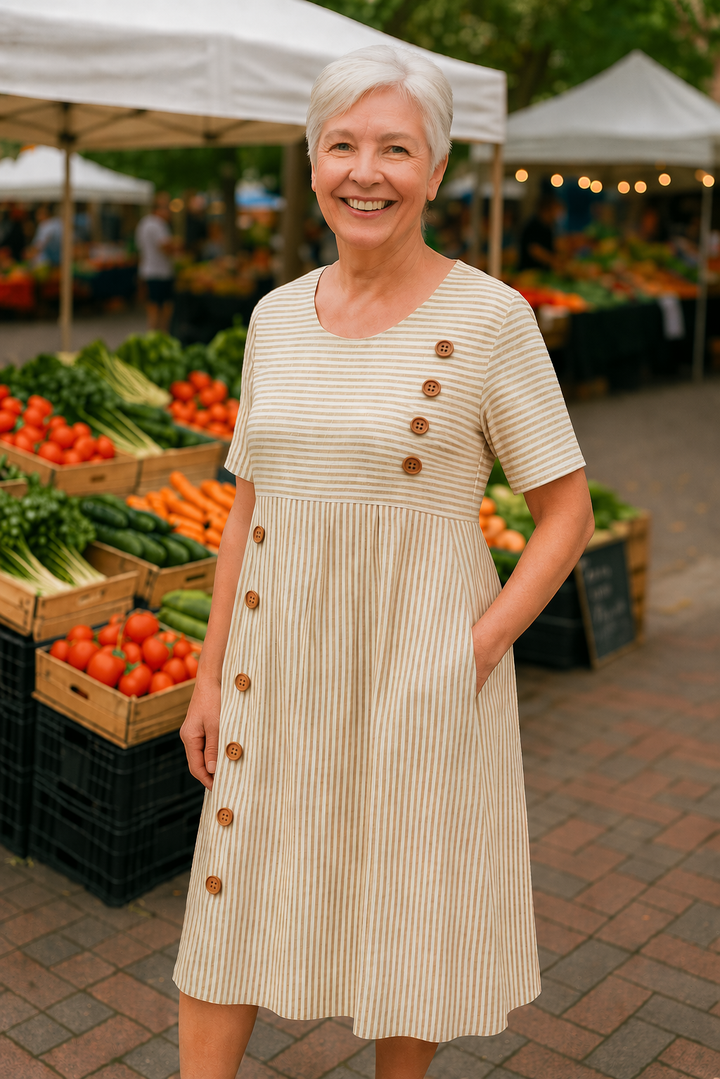 Brienne Striped Midi Dress – Ultimate Comfort for Everyday Confidence