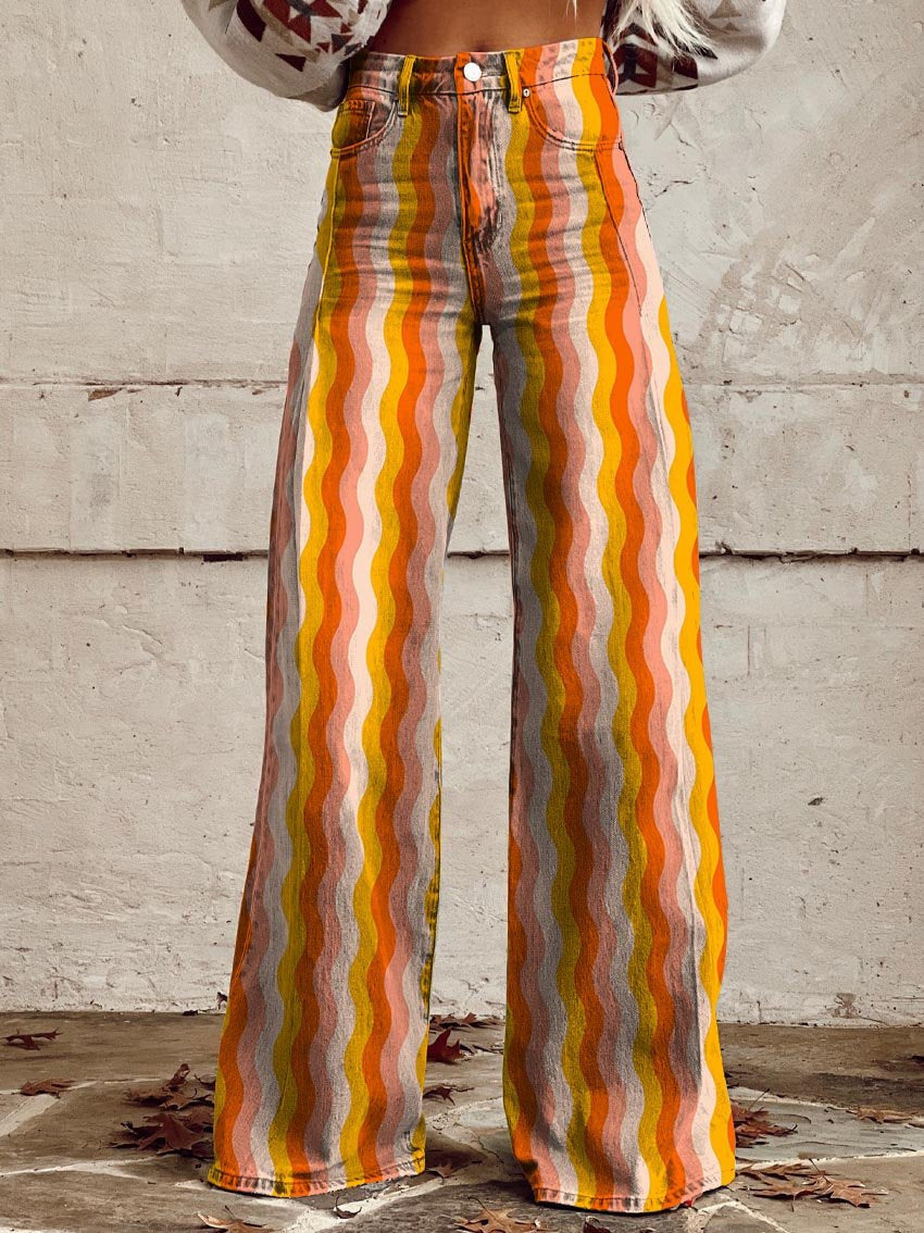 Emma - Chic Vintage Zigzag Trousers