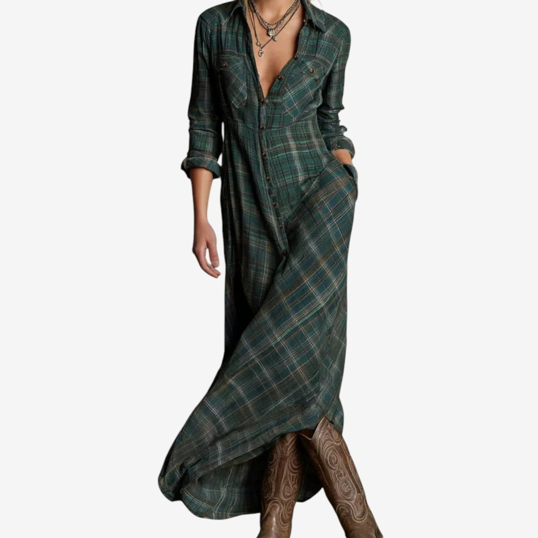 Carisse - Elegant Collared Minimalist Dress