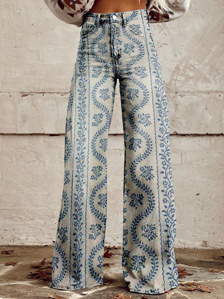 Emma - Chic Vintage Zigzag Trousers