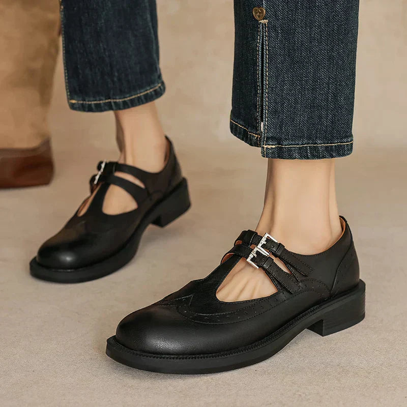 Leona | Timeless Leather Mary Jane Flats