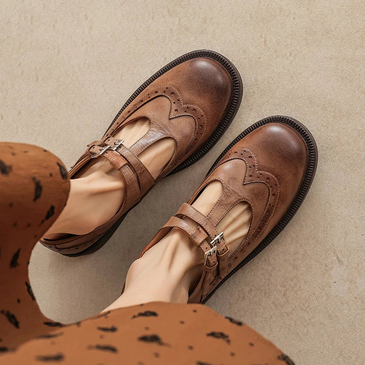 Leona | Timeless Leather Mary Jane Flats