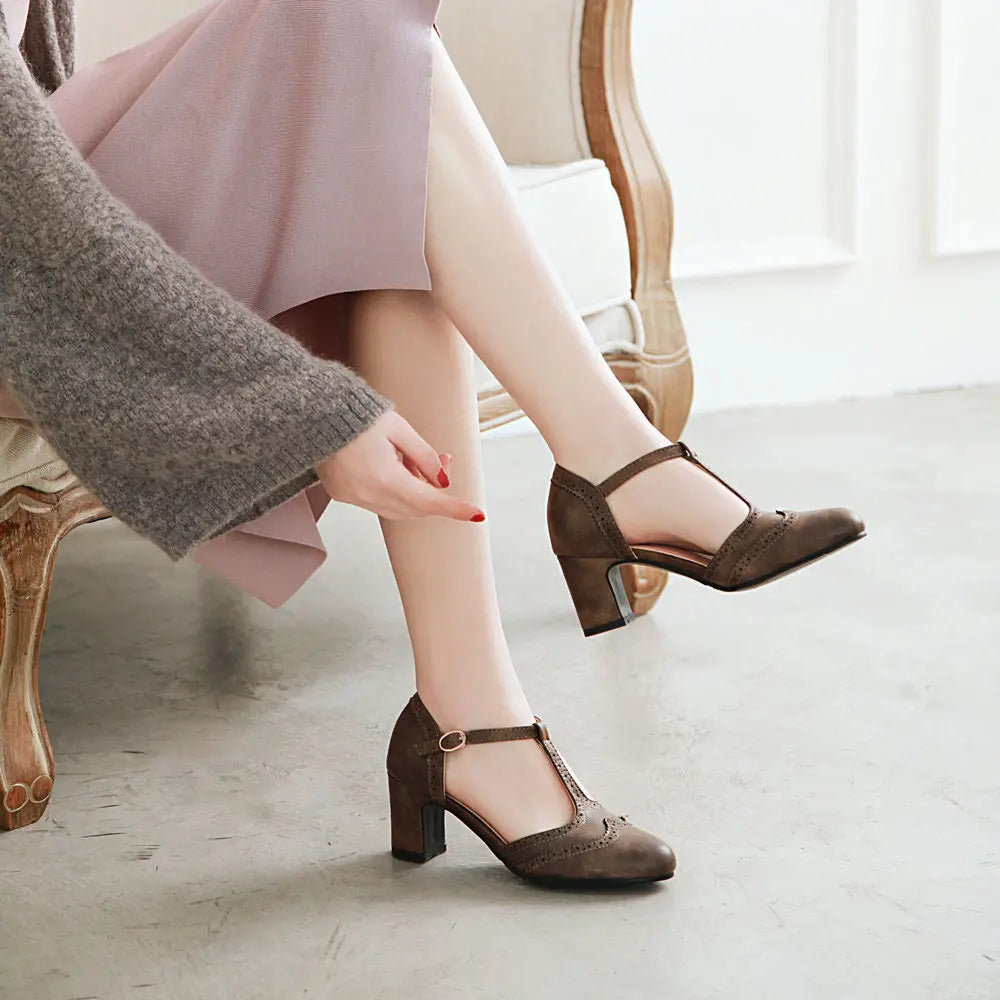 Chunky Medium Low Comfortable Heels
