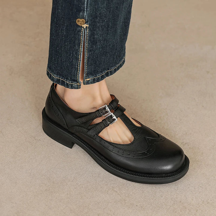 Leona | Timeless Leather Mary Jane Flats