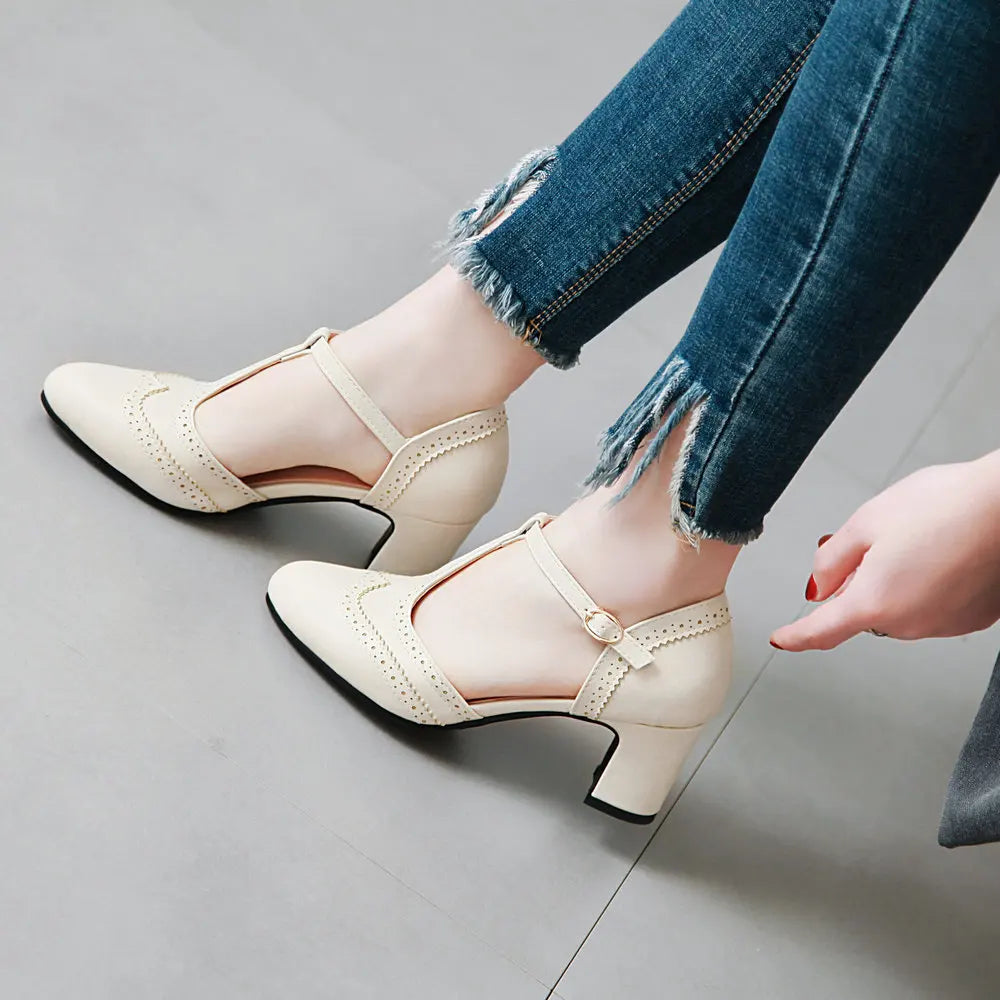 Chunky Medium Low Comfortable Heels