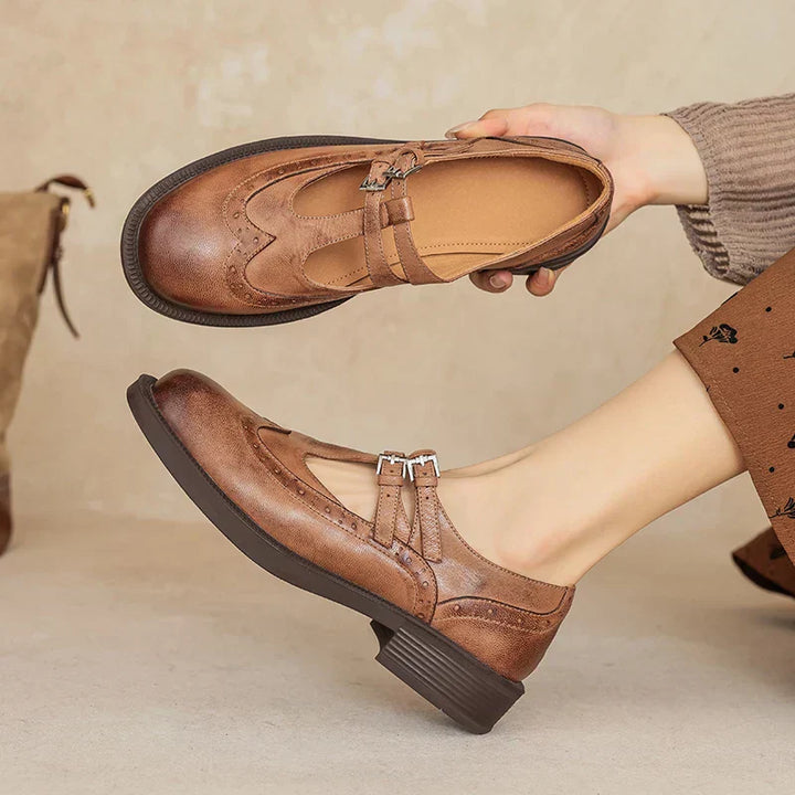 Leona | Timeless Leather Mary Jane Flats