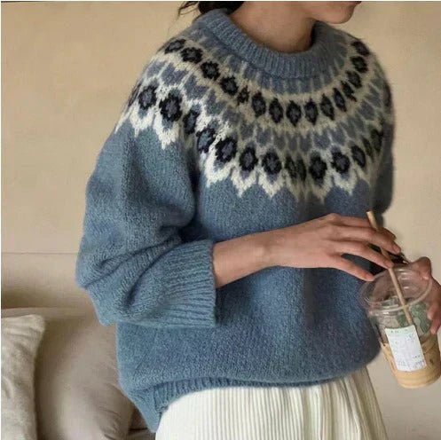 Manon | Sophisticated Jacquard Knit Sweater
