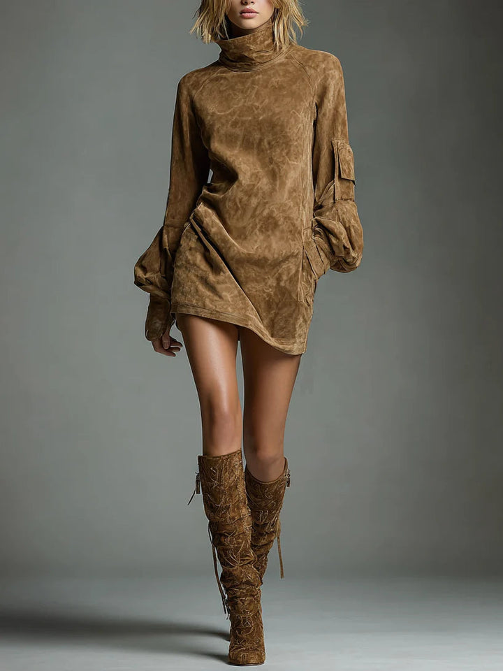 Marlowe | Retro Suede Mini Dress
