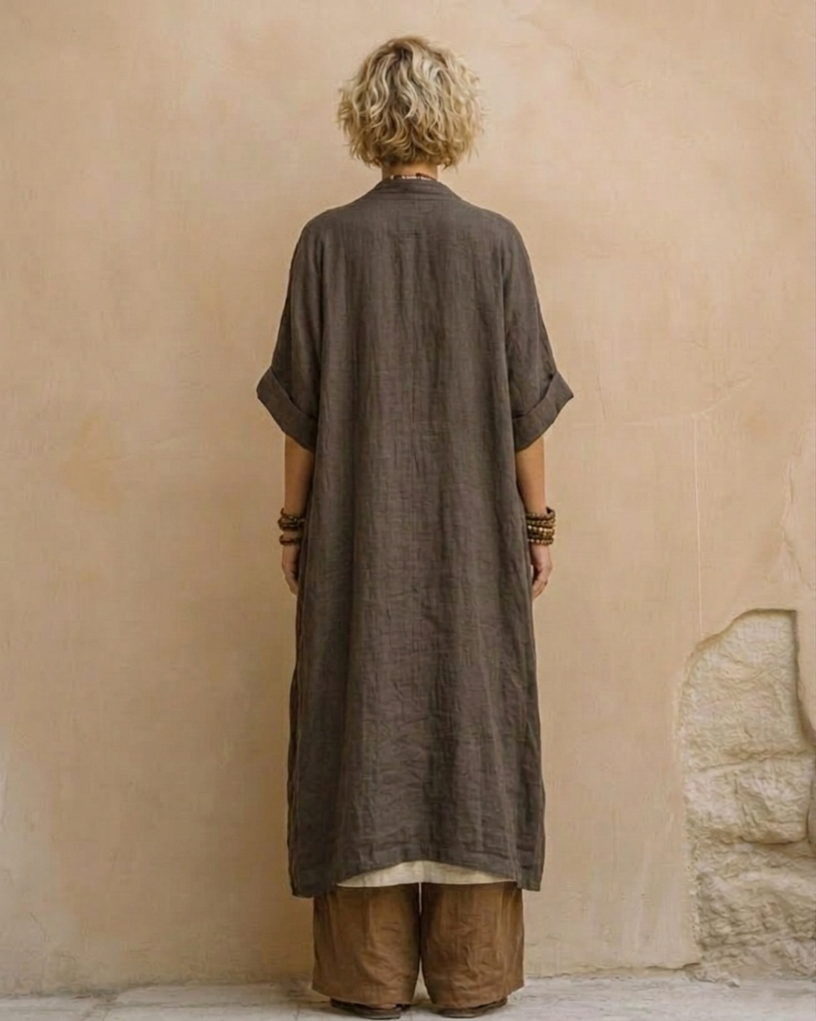 Sophie | Dark Grey & Brown Tribal Print Three-Piece Set