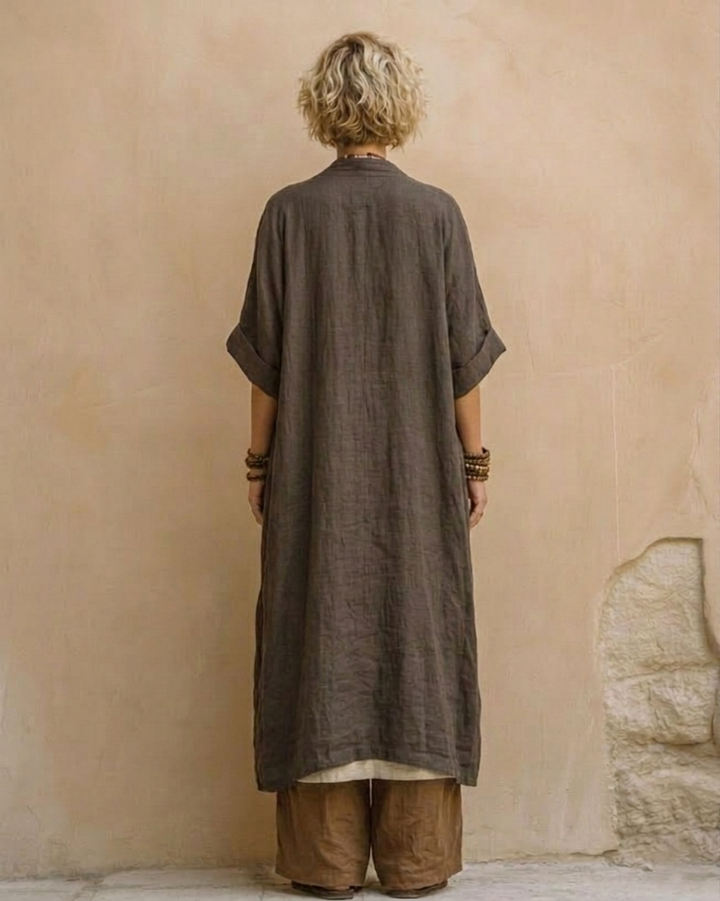 Sophie | Dark Grey & Brown Tribal Print Three-Piece Set