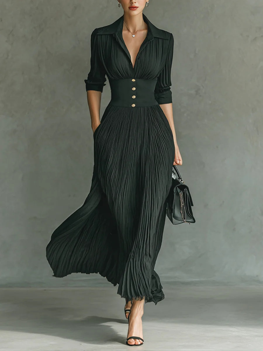 Maéline - Elegant Tailored Waist Dress