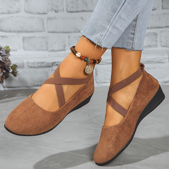 Élise® – Stylish Cross-Strap Ballerina Flats for Supreme Comfort