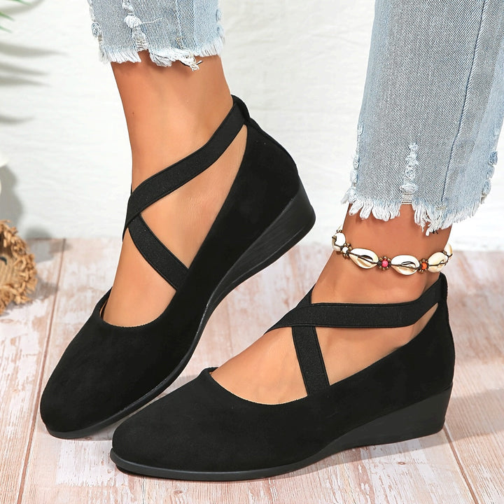 Élise® – Stylish Cross-Strap Ballerina Flats for Supreme Comfort