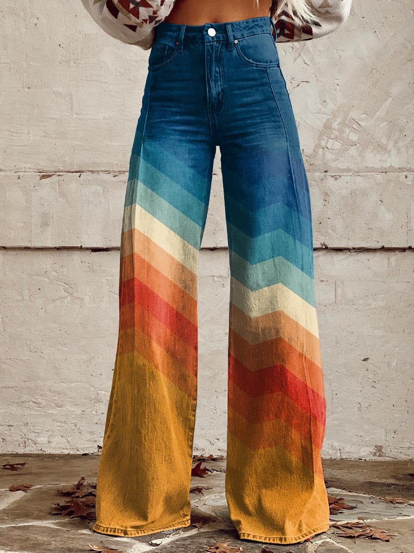 Emma - Chic Vintage Zigzag Trousers