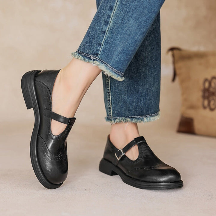 Risla | Classic Leather Mary Jane Flats
