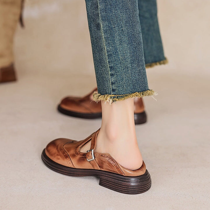 Risla | Classic Leather Mary Jane Flats