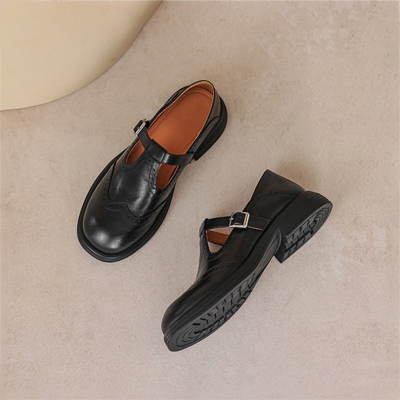 Risla | Classic Leather Mary Jane Flats