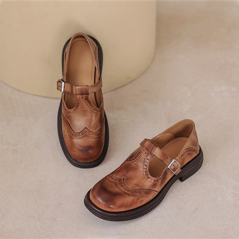 Risla | Classic Leather Mary Jane Flats