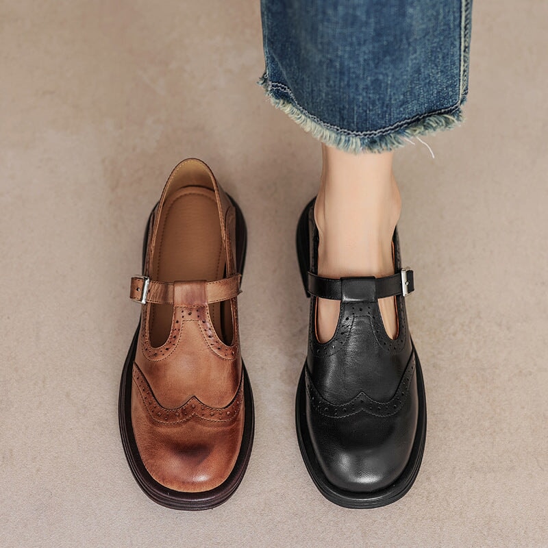 Risla | Classic Leather Mary Jane Flats