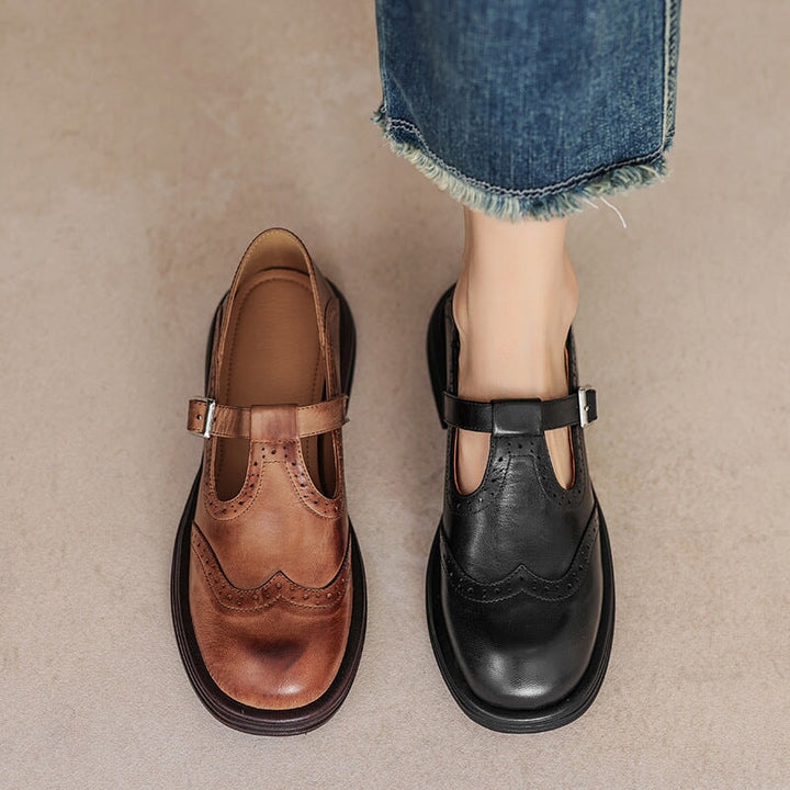 Risla | Classic Leather Mary Jane Flats