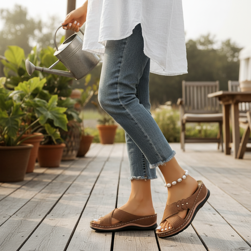 Jessy- Padded Wedge Sandals